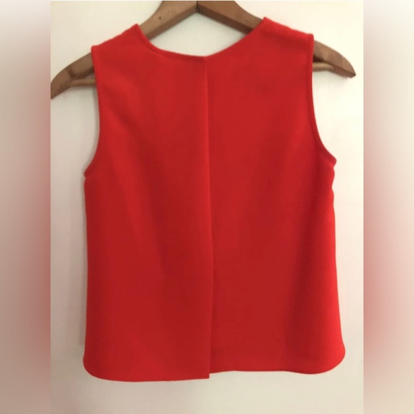 McQ ALEXANDER McQeen Blouse V Neck SOLD OUT Red Volume Sleeveless IT 34 XXS - Picture 4 of 5